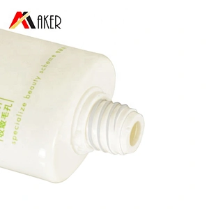 2020 Customized design 50ml empty flat shape plastic cosmetic facial cleanser tube with flip cap