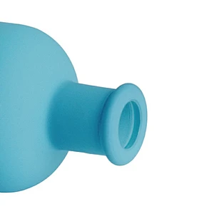 Decorative matte aquamarine blue empty round glass aromatherapy flower rattan reed diffuser bottle100ml with aluminium wooden co