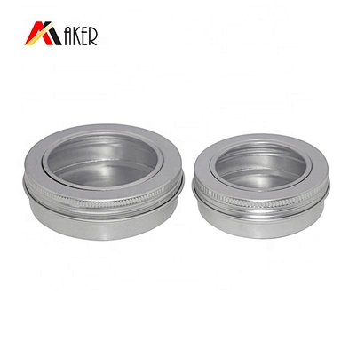 Factory wholesale 30ml 50ml 100ml silver aluminum can aluminum jar aluminum tin for cosmetic cream