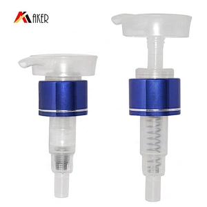 Wholesale blue aluminum covered 24/410 silver plastic up down lotion pump for shampoo bottle lotion bottle