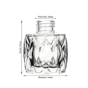 50ml OEM Custom Low MOQ High Quality New Design Modern Transparent Reed Diffuser Aromatherapy Glass Bottles
