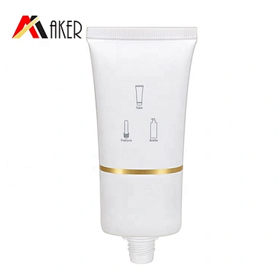 Wholesale empty 50ml white oval LDPE plastic cosmetic hand cream tube packaging with plastic flip top cap