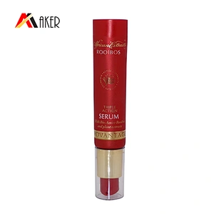Empty 30ml 50ml Luxury Red Color Round hand Cream plastic squeeze tubes for cosmetics with pump