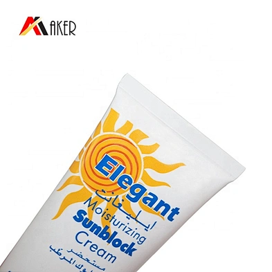 Wholesale price 60g  white round sunblock plastic cosmetic cream tube manufacturers with flip top cap