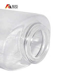Wholesale 100ml clear empty baby talcum powder PETG plastic bottle with black plastic screw cap and plug