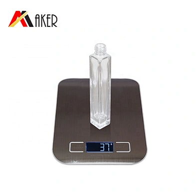 Wholesale empty clear square tall glass roll on bottle perfume bottle 10ml with stainless steel roller ball