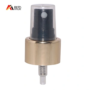 24/410 Plastic Spray Bottle Fine Mist Sprayer with Luxury Gold Aluminum Covered