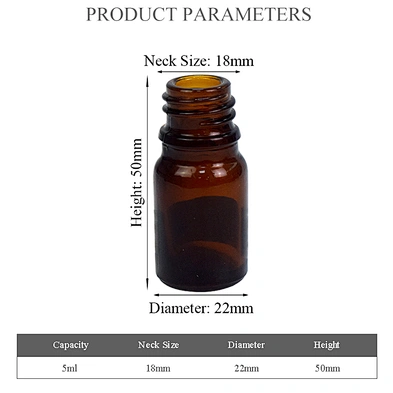 factory price amber essential oil serum bottle dropper personal care glass packaging skincare 5ml serum bottle