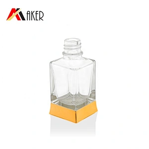 Newest unique design square clear empty 30ml spray perfume glass bottle