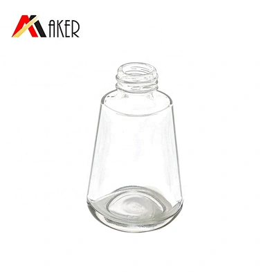 Unique design 50ml clear luxury cosmetic glass lotion bottle serum dropper bottle with silver electroplated dropper cap