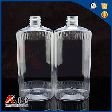 Wholesale 480ml clear PET plastic square shampoo bottle with lid