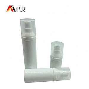 Hot sale 15ml 30ml 50ml white PP plastic cosmetic airless cream vacuum bottle packaging with airless pump