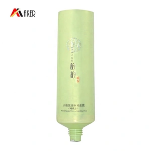 Empty 50ml green round screen printing PE cosmetic packaging soft cream tube with lid