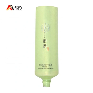 Empty 50ml green round screen printing PE cosmetic packaging soft cream tube with lid