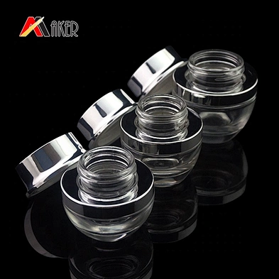 China factory custom 20ml 30ml 50ml clear round shape  face cream glass jar with screw top lid