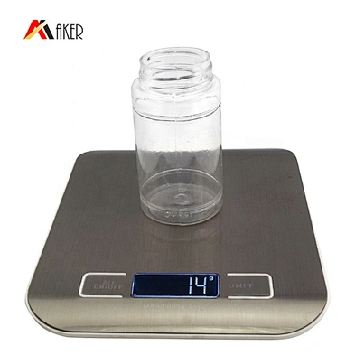 Round clear 100ml PET plastic medicine pill bottle with child tamper proof cap