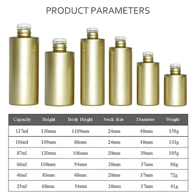 luxury glass bottle set 20ml 40ml 60ml 80ml 100ml 120ml gold custom glass personal care packaging skin care glass bottle set