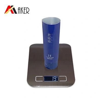 Empty 150ml LDPE plastic blue round cosmetic face wash cleanser cream tube packaging for men