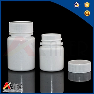 Factory supply 50ml white HDPE plastic medicine bottle packaging with white screw cap and aluminium foil seal liner