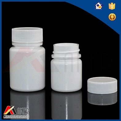 Factory supply 50ml white HDPE plastic medicine bottle packaging with white screw cap and aluminium foil seal liner