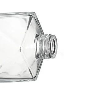 Unique Square Shape 200ml Clear Hanging Aroma Reed Diffuser Glass Bottle For Decoration