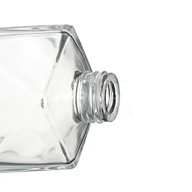 Unique Square Shape 200ml Clear Hanging Aroma Reed Diffuser Glass Bottle For Decoration