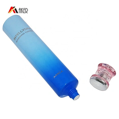 Customized design empty 100ml cosmetic facial wash plastic packaging tube