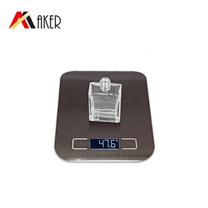 Empty clear 15 ml square oil perfume roll on glass bottle with gold aluminum cap