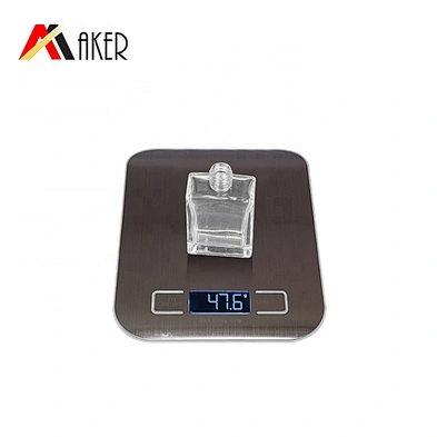Empty clear 15 ml square oil perfume roll on glass bottle with gold aluminum cap
