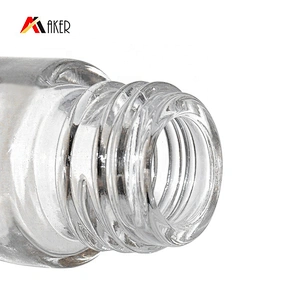 Empty clear round 5ml roll on glass bottle with gold aluminum cap