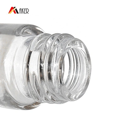 Empty clear round 5ml roll on glass bottle with gold aluminum cap