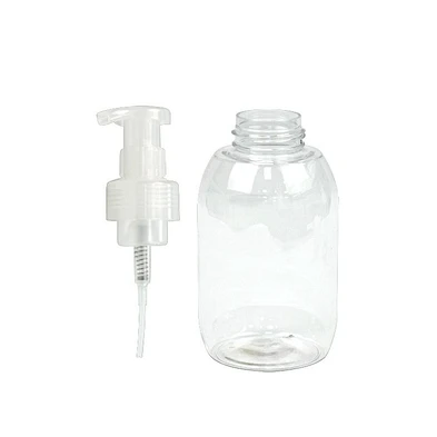in stock 500ml white transparent foam bottle clear shampoo shower gel pet plastic bottle