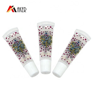 10g clear empty plastic cosmetic lip gloss squeeze containers tube packaging with screw cap