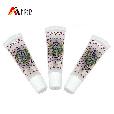 10g clear empty plastic cosmetic lip gloss squeeze containers tube packaging with screw cap