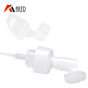 30ml 200ml round shape Cosmetic facial face wash plastic empty white airless foam pump bottle with brush