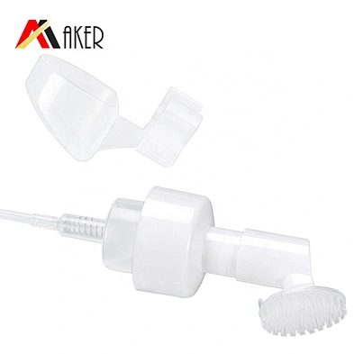 30ml 200ml round shape Cosmetic facial face wash plastic empty white airless foam pump bottle with brush