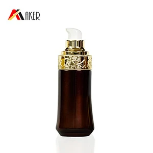 30ml black gradient gold bottle packaging personal skincare cream lotion pump cosmetic glass bottle