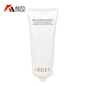 Empty round white 100ml cosmetic LDPE plastic face wash cream packaging tube with flip top lid