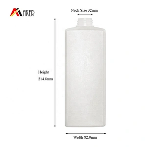 Wholesale new design empty white HDPE 750ml square shampoo pump bottle packaging