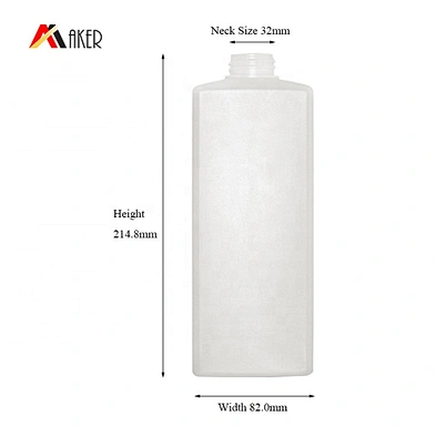 Wholesale new design empty white HDPE 750ml square shampoo pump bottle packaging