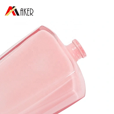 2019 New 50ml Fragrance Empty Internal Painting Pink Glass Perfume Bottle Cosmetic Packaging with Mist Sprayer