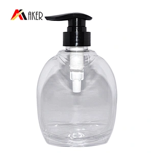 450ml clear PET plastic empty shower gel bottle wholesale with lotion pump