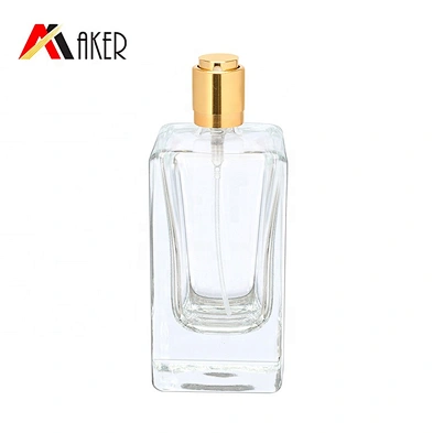 China wholesale 50ml clear square crystal glass perfume empty perfume glass spray bottle