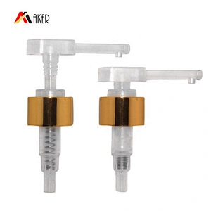 China manufacturer clear 28/410 gold aluminum covered plastic lotion pump