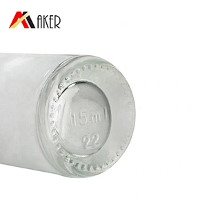 China wholesale round clear cosmetic 15ml essential oil glass bottle packaging