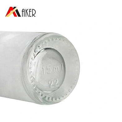 China wholesale round clear cosmetic 15ml essential oil glass bottle packaging