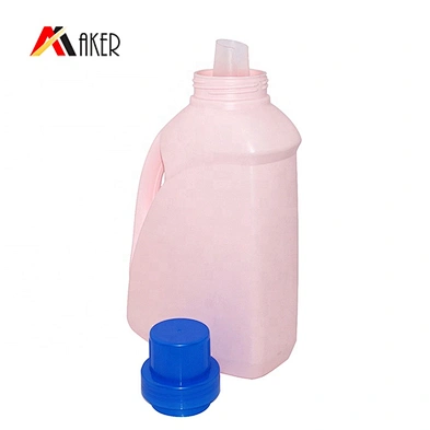2L Pink HDPE plastic ladundry detergent bottle with screw cap for wholesale