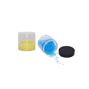 Empty wholesale customized 8 oz round clear PET plastic cosmetic cream jars with screw lid