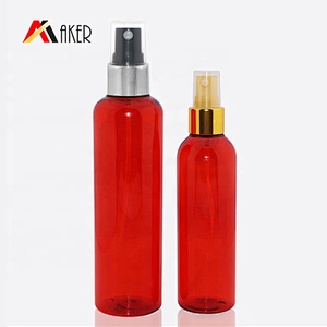 Empty 100ml 200ml boston round pet body mist plastic spray bottle with mist sprayer