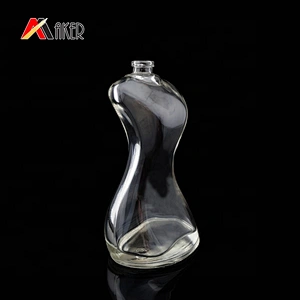 Wholesale clear color women shaped empty 100 ml glass perfume spray bottle